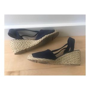 Navy Ralph Lauren wedge sandals